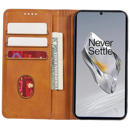 For OnePlus Nord CE4 5G Case PU Leather Wallet Cover Calf Texture Phone Shell with Magnetic Clasp