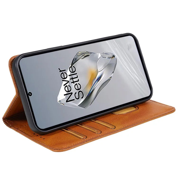 For OnePlus Nord CE4 5G Case PU Leather Wallet Cover Calf Texture Phone Shell with Magnetic Clasp