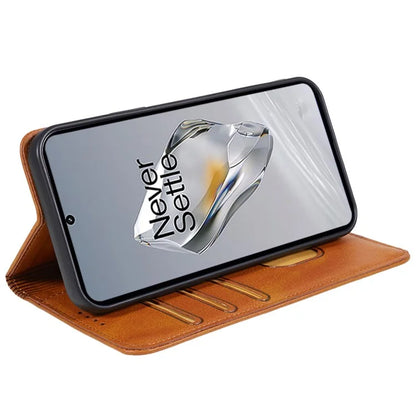 For OnePlus Nord CE4 5G Case PU Leather Wallet Cover Calf Texture Phone Shell with Magnetic Clasp