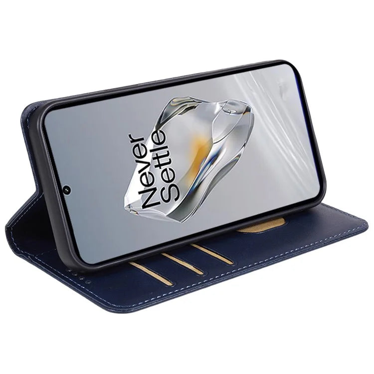 For OnePlus Nord CE4 5G Case PU Leather Wallet Cover Calf Texture Phone Shell with Magnetic Clasp