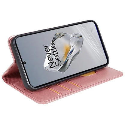 For OnePlus Nord CE4 5G Case PU Leather Wallet Cover Calf Texture Phone Shell with Magnetic Clasp