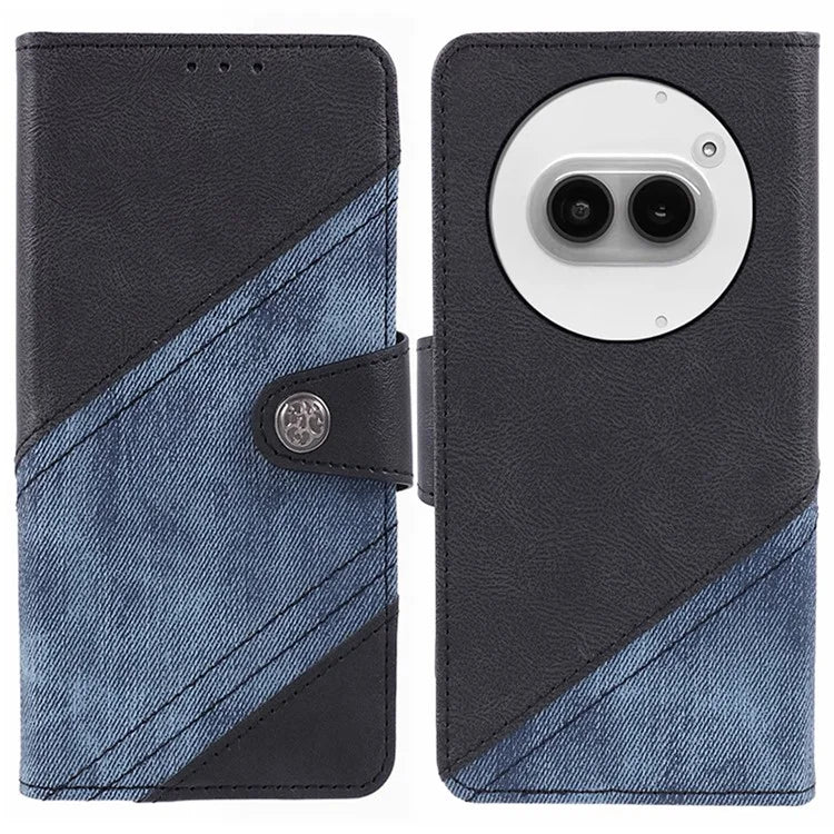For Nothing Phone (2a) Case Crazy Horse Texture Splicing Flip Phone Wallet Cover