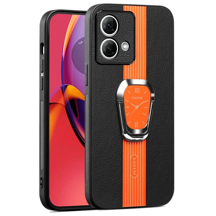 KADEM For Motorola Moto G84 5G Kickstand Mobile Phone Case PU+TPU+Acrylic Cover Anti-Scratch Phone Shell