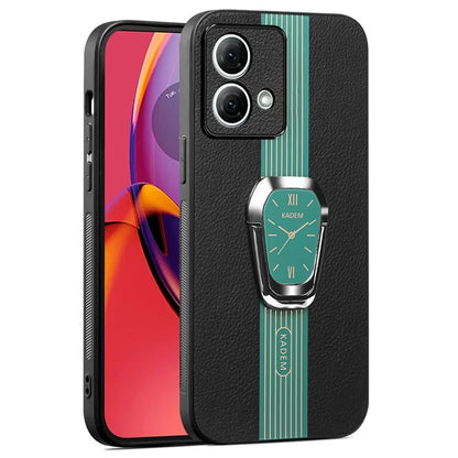 KADEM For Motorola Moto G84 5G Kickstand Mobile Phone Case PU+TPU+Acrylic Cover Anti-Scratch Phone Shell