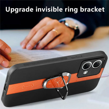 KADEM For Motorola Moto G84 5G Kickstand Mobile Phone Case PU+TPU+Acrylic Cover Anti-Scratch Phone Shell