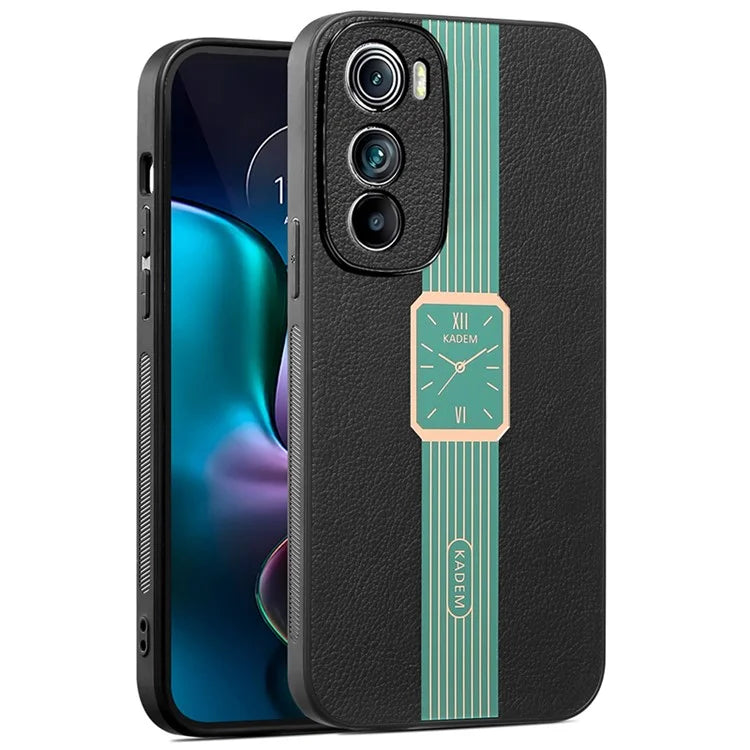 KADEM For Motorola Edge 30 5G Case PU Leather+Acrylic+TPU Phone Electroplating Shell