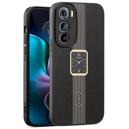 KADEM For Motorola Edge 30 5G Case PU Leather+Acrylic+TPU Phone Electroplating Shell