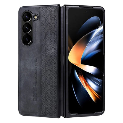 AZNS For Samsung Galaxy Z Fold6 5G Case PU Leather+Hard PC Non-Slip Grip Phone Cover