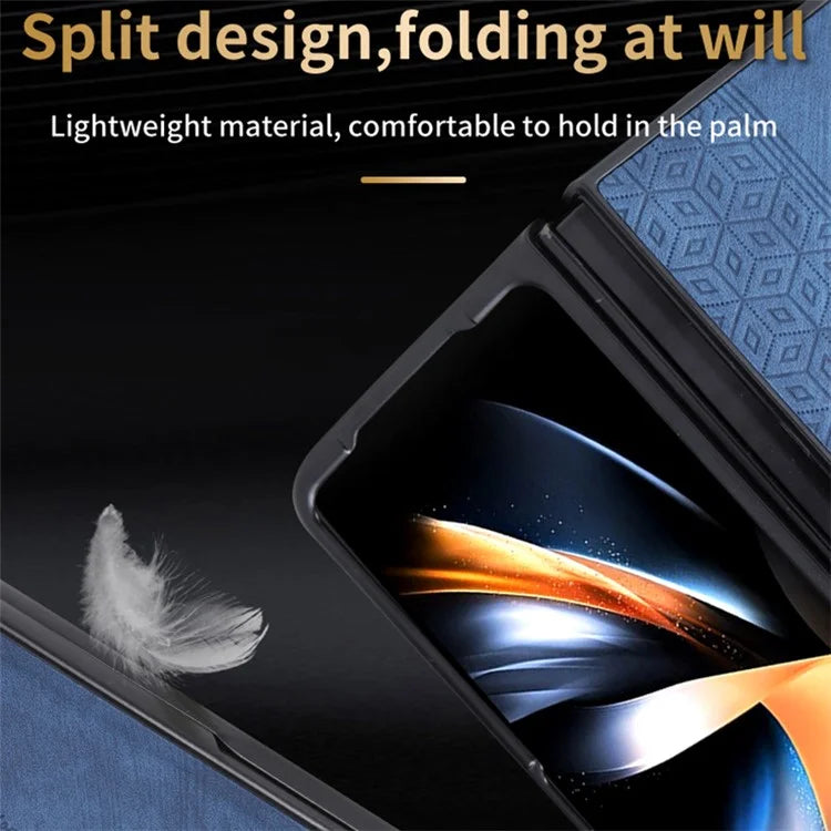AZNS For Samsung Galaxy Z Fold6 5G Case PU Leather+Hard PC Non-Slip Grip Phone Cover