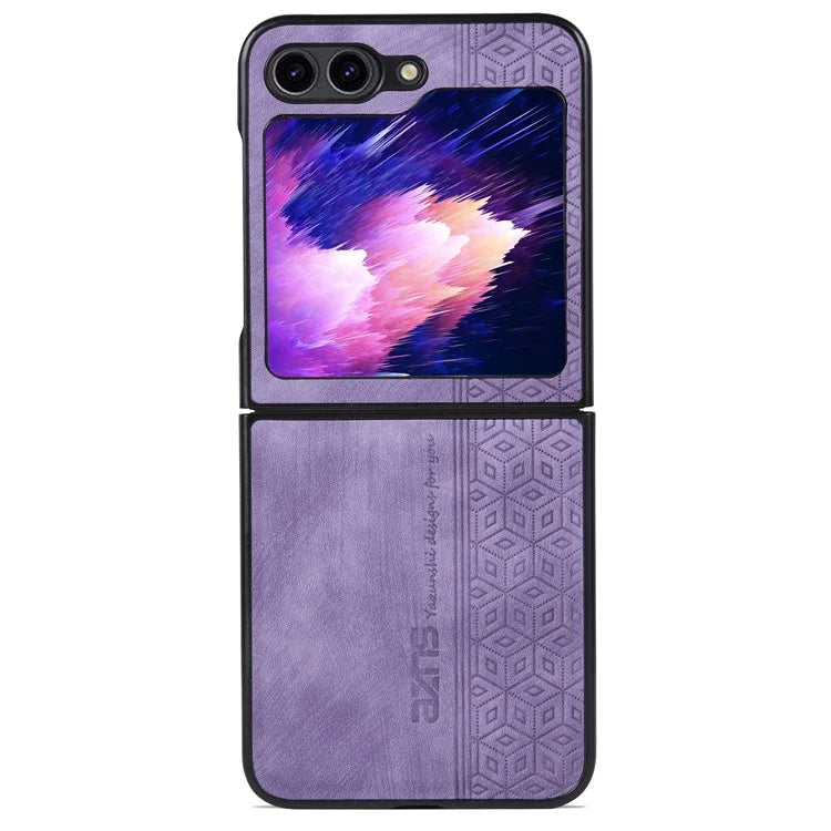 AZNS For Samsung Galaxy Z Flip6 5G Case PU Leather Coated PC Hard Phone Cover