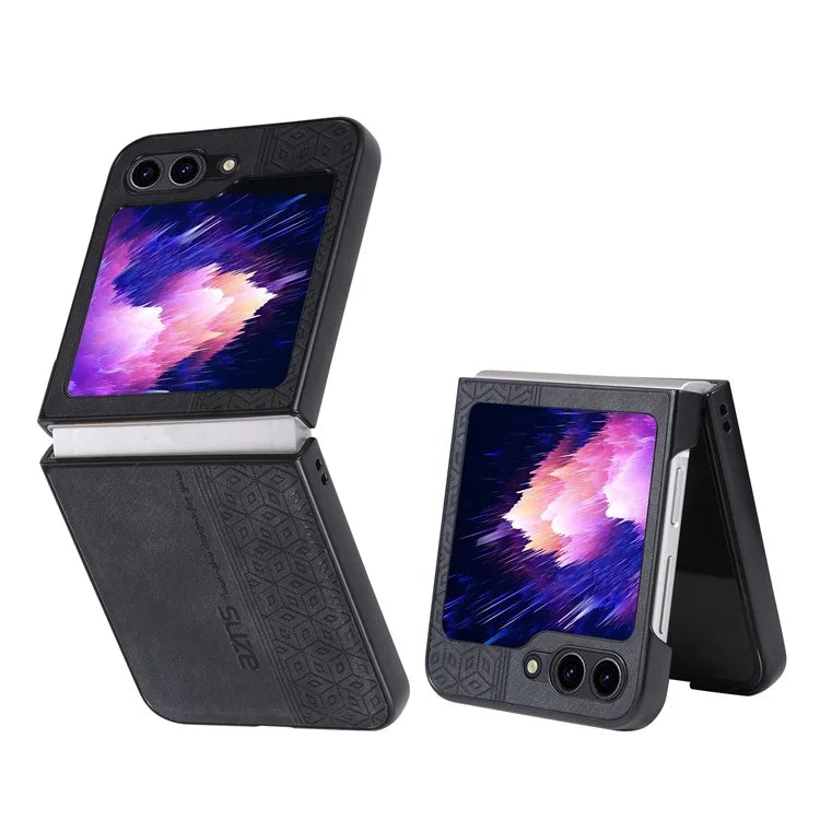 AZNS For Samsung Galaxy Z Flip6 5G Case PU Leather Coated PC Hard Phone Cover