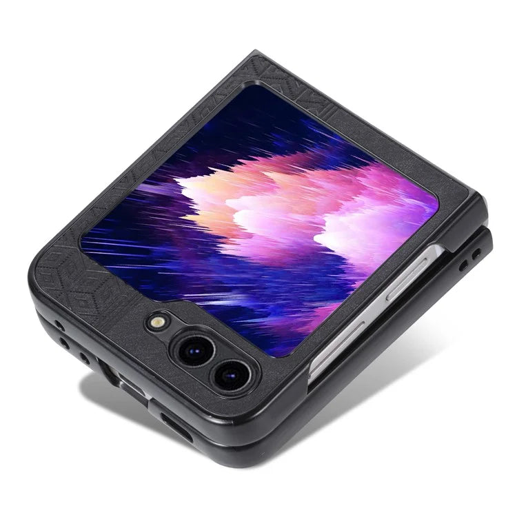 AZNS For Samsung Galaxy Z Flip6 5G Case PU Leather Coated PC Hard Phone Cover