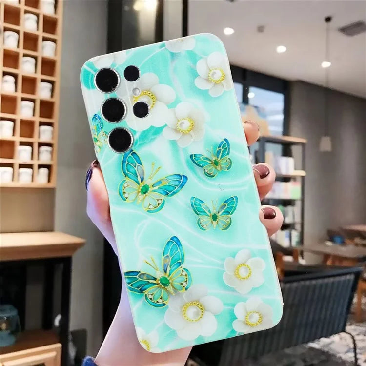 For Samsung Galaxy S24 Ultra Case Printed Pattern TPU Shockproof Protective Phone Cover