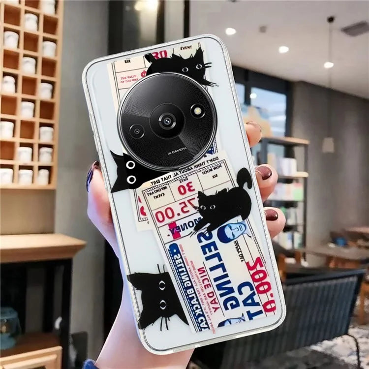 For Xiaomi Redmi A3 / Poco C61 4G TPU Case Pattern Printing Drop Protection Phone Protective Cover