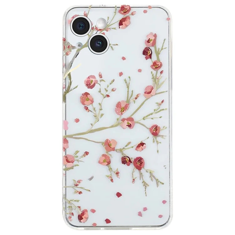 For iPhone 15 Case Flexible TPU Pattern Printing Phone Back Shell