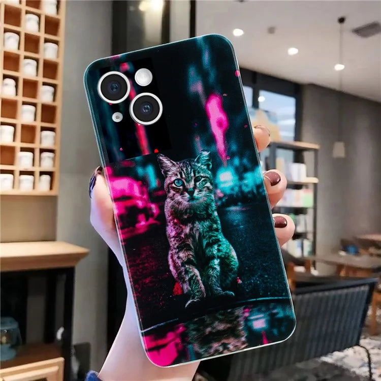 For iPhone 14 Plus Case TPU Pattern Printing Phone Guard Cover