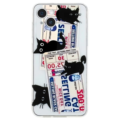 For iPhone 14 Plus Case TPU Pattern Printing Phone Guard Cover