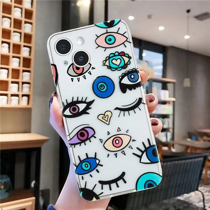 For iPhone 14 Plus Case TPU Pattern Printing Phone Guard Cover
