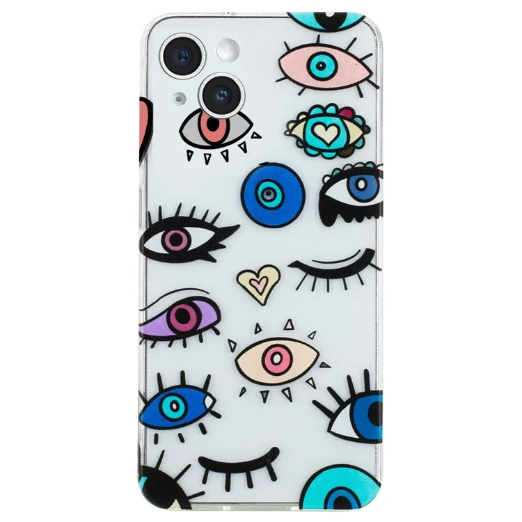 For iPhone 14 Shockproof Case Pattern Printing TPU Phone Back Protector