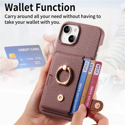 Y2 For iPhone 13 Slot PU+PC+TPU Phone Cover with Kickstand, Case Card