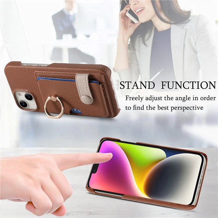 Y2 For iPhone 13 Slot PU+PC+TPU Phone Cover with Kickstand, Case Card