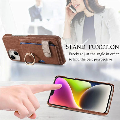 Y2 For iPhone 13 Slot PU+PC+TPU Phone Cover with Kickstand, Case Card