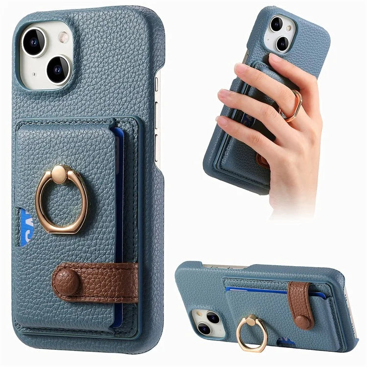 Y2 For iPhone 13 Slot PU+PC+TPU Phone Cover with Kickstand, Case Card