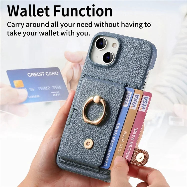 Y2 For iPhone 13 Slot PU+PC+TPU Phone Cover with Kickstand, Case Card