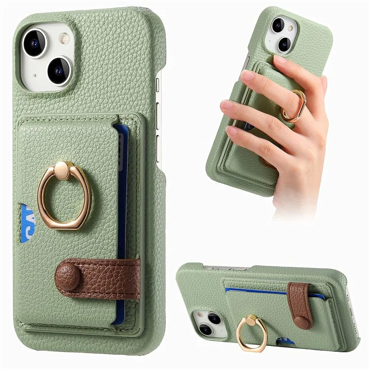 Y2 For iPhone 13 Slot PU+PC+TPU Phone Cover with Kickstand, Case Card