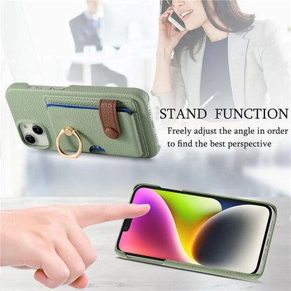 Y2 For iPhone 13 Slot PU+PC+TPU Phone Cover with Kickstand, Case Card