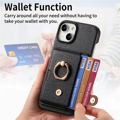 Y2 For iPhone 13 Slot PU+PC+TPU Phone Cover with Kickstand, Case Card