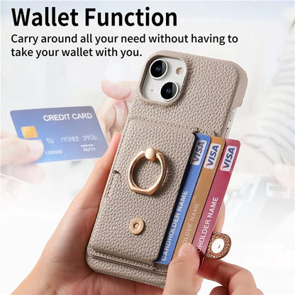 Y2 For iPhone 13 Slot PU+PC+TPU Phone Cover with Kickstand, Case Card