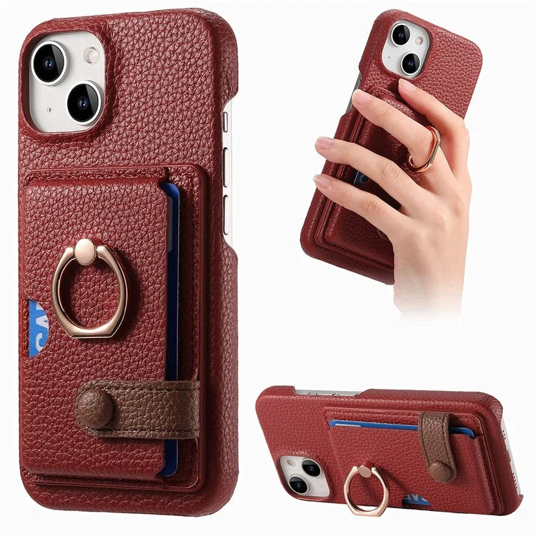 Y2 For iPhone 13 Slot PU+PC+TPU Phone Cover with Kickstand, Case Card