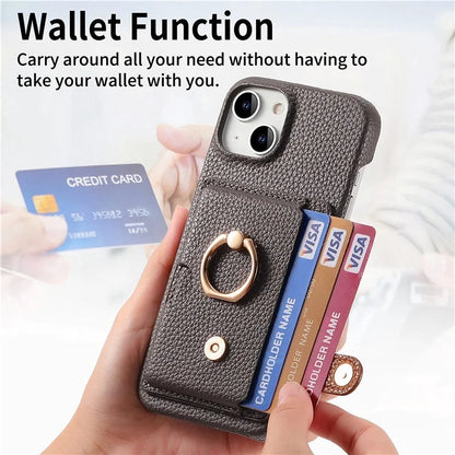 Y2 For iPhone 13 Slot PU+PC+TPU Phone Cover with Kickstand, Case Card