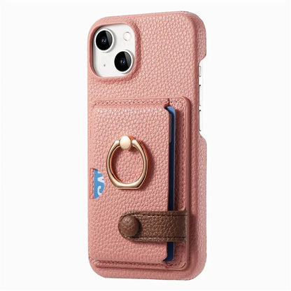 Y2 For iPhone 14 Case Kickstand Card Slot PU+PC+TPU Anti-Drop Phone Shell
