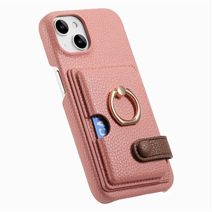 Y2 For iPhone 14 Case Kickstand Card Slot PU+PC+TPU Anti-Drop Phone Shell