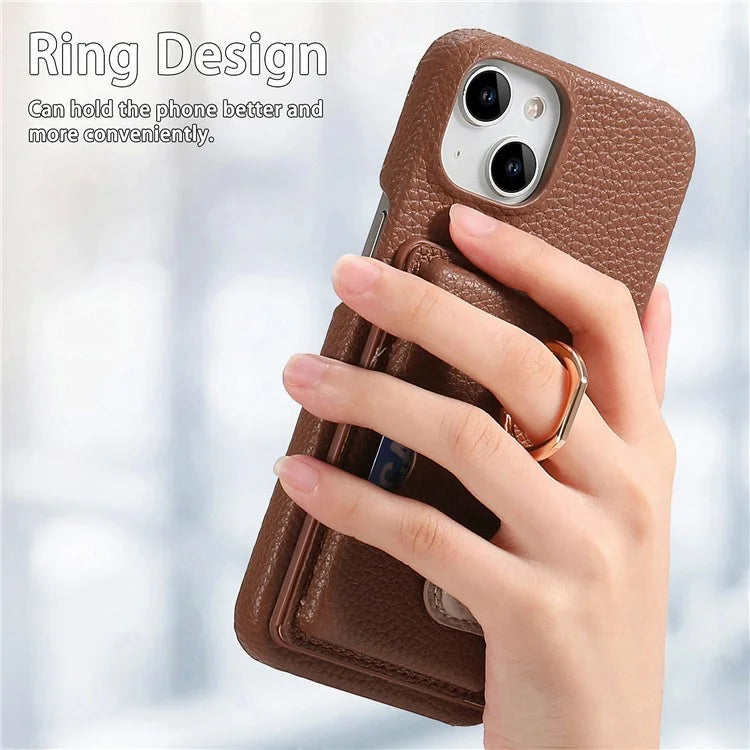 Y2 For iPhone 14 Case Kickstand Card Slot PU+PC+TPU Anti-Drop Phone Shell