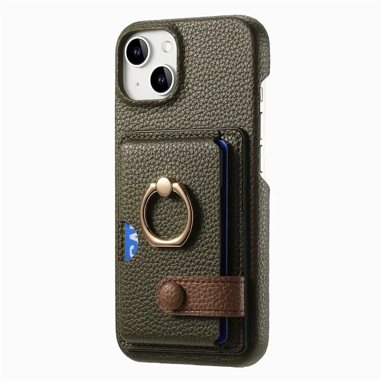 Y2 For iPhone 14 Case Kickstand Card Slot PU+PC+TPU Anti-Drop Phone Shell