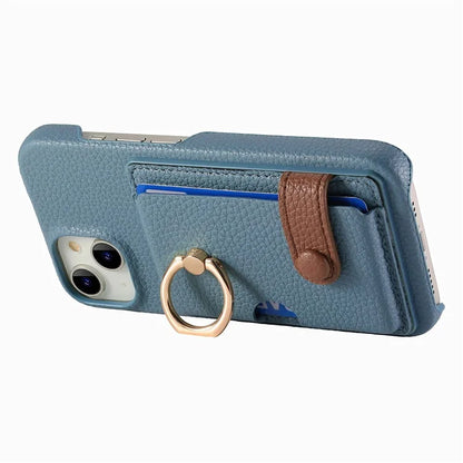 Y2 For iPhone 14 Case Kickstand Card Slot PU+PC+TPU Anti-Drop Phone Shell
