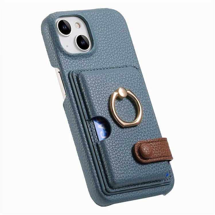 Y2 For iPhone 14 Case Kickstand Card Slot PU+PC+TPU Anti-Drop Phone Shell