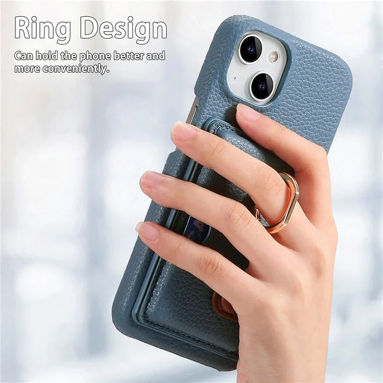 Y2 For iPhone 14 Case Kickstand Card Slot PU+PC+TPU Anti-Drop Phone Shell