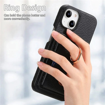 Y2 For iPhone 14 Case Kickstand Card Slot PU+PC+TPU Anti-Drop Phone Shell
