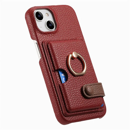 Y2 For iPhone 14 Case Kickstand Card Slot PU+PC+TPU Anti-Drop Phone Shell