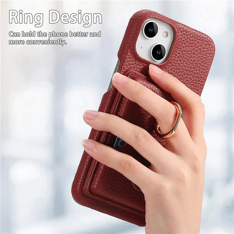 Y2 For iPhone 14 Case Kickstand Card Slot PU+PC+TPU Anti-Drop Phone Shell