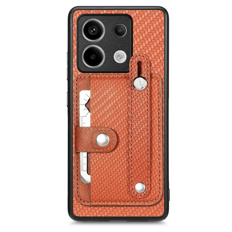 C1-01 For Xiaomi Redmi Note 13 Pro 5G / Poco X6 5G Case Card Slot Phone Cover Carbon Fiber Texture