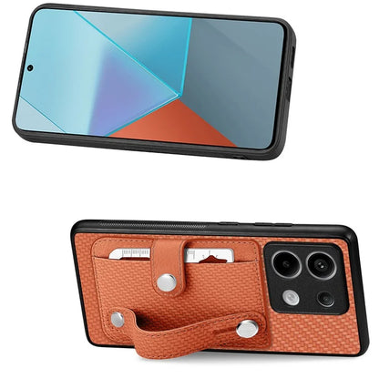 C1-01 For Xiaomi Redmi Note 13 Pro 5G / Poco X6 5G Case Card Slot Phone Cover Carbon Fiber Texture