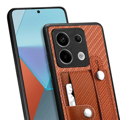 C1-01 For Xiaomi Redmi Note 13 Pro 5G / Poco X6 5G Case Card Slot Phone Cover Carbon Fiber Texture