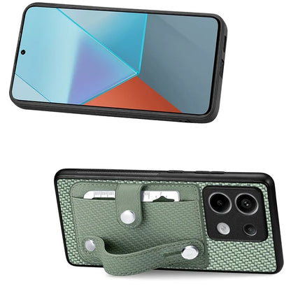 C1-01 For Xiaomi Redmi Note 13 Pro 5G / Poco X6 5G Case Card Slot Phone Cover Carbon Fiber Texture