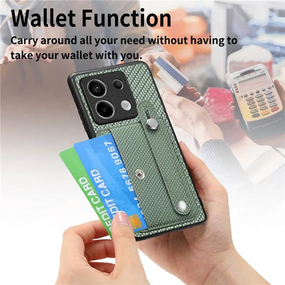 C1-01 For Xiaomi Redmi Note 13 Pro 5G / Poco X6 5G Case Card Slot Phone Cover Carbon Fiber Texture