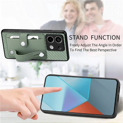 C1-01 For Xiaomi Redmi Note 13 Pro 5G / Poco X6 5G Case Card Slot Phone Cover Carbon Fiber Texture